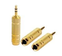 Adattatore audio con piastra dorata universale per adattatore per cuffie da 1/8 a 1/4
