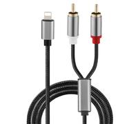 Adattatore audio da cavo Lightning a RCA, cavo splitter stereo a Y Hi-Fi per iPhone iPad iPod ad amplificatore, auto, home theater, sistema di