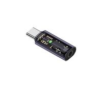 Adattatore audio da tipo C a 3,5 mm, decoder Hi-Fi DAC per un suono stereo chiaro, supporta il controllo della linea, plug & play (viola trasparente)