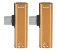 Adattatore audio da TypeC a 3,5 mm 2 in 1 Ricarica e ascolto Lega di alluminio Resistente pieghevole per Moto Z LeEco Le 2 6 Z17 Argento Nero Oro Rosso Rosa 2 pezzi (Oro)