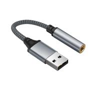 Adattatore audio da USB a jack da 3,5 mm, adattatore audio esterno, convertitore stereo, cavo audio stereo per PC, laptop, tablet, cuffie