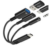 Adattatore audio da USB C a 3,5 mm (3 in1) per cuffie USB Aux per iPhone 17 16 15 Pro Max Jack Splitter cavo di tipo C per cavo di ricarica Apple OTG 3.0 Dual Charging per iPad Car DAC compatibile per