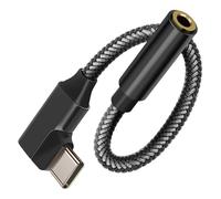 Adattatore Audio da USB-C a Jack 3,5 mm Design a Gomito Lunghezza 12 cm Nero