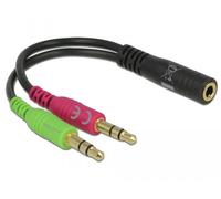 Adattatore audio DELOCK 3,5 mm Presa per jack a 4 pin a 3,5 mm spina per jack per pin (assegnazione del pin CTIA) NEW