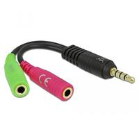 Adattatore audio DELOCK 3,5 mm Tappi per jack a 4 pin a 3,5 mm Società per jack a 3 pin NEW