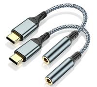 Adattatore audio digitale AUX da USB-C a jack per cuffie da 3,5 mm, compatibile con iPhone 16/15 Pro/Pro Max, Samsung Galaxy, iPad Pro, Xiaomi e altri dispositivi di tipo C (2 pezzi)