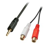 LINDY 35678 - Connettore jack stereo da 3,5 mm a 2 prese RCA, 25 cm