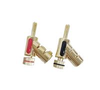 Adattatore audio jack for connettore spina a banana con bloccaggio for cavo altoparlante tipo pistola placcato oro 4 pezzi