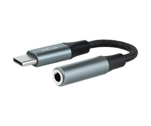 Adattatore audio nanocavo USB-C a jack 3,5 maschio/femmina 11 cm grigio/nero