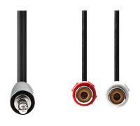 Nedis, Cavo adattatore audio da jack 3,5 mm a 2 RCA femmina 20 cm, Nero
