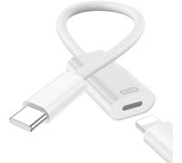 Adattatore Audio per Cuffie da USB C a Light-ning per iPhone 17/16/15 Serie,3-in-1 Maschio Type-C a Femmina Light-ning Adattatore con trasferimento dati/ricarica/Carplay per iPad Air/Mini/MacBook Pro
