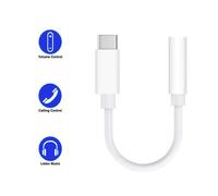 Adattatore audio per dispositivi USB C, dongle universale da Type C a jack da 3,5 mm con chip DAC intelligente, adattatore con guscio in metallo per