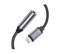 ADATTATORE AUDIO TECHPROTECT UltraBoost, da Lightning a 3.5 mm jack, 10, Alluminio, nylon, rame, Grigio