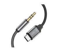 ADATTATORE AUDIO TECHPROTECT UltraBoost, da USB-C a 3.5 mm jack, 1 m, Nylon, rame, alluminio, Nero