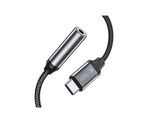 ADATTATORE AUDIO TECHPROTECT UltraBoost, da USB-C a 3.5 mm jack, 10 cm, Alluminio, nylon, rame, Nero
