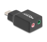 Adattatore audio USB-C DeLock 67128 2x3,5 mm microfono auricolare Plug&Play
