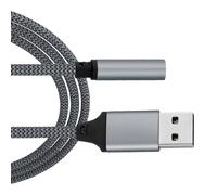 Adattatore audio USB esterno da 3,5 mm - Convertitore stereo plug and play per laptop, PC, cuffie, microfono | Scheda audio compatta per uscita audio e ingresso vocale compatto | C