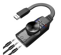 Adattatore audio USB | Scheda audio esterna audio surround virtuale 7.1 per laptop con controllo del volume - Adattatore universale per cuffie USB, audio USB gratuito per giochi, League of Bseid