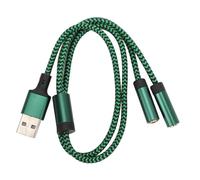 Adattatore audio USB, scheda audio esterna, cavo stereo, adattatore jack audio da USB a 3,5 mm con doppie prese TRRS a 4 pin, splitter stereo USB Aux per PC, laptop, Mac, desktop