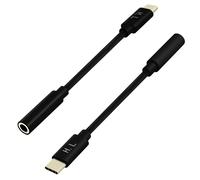 Adattatore Audio USB tipo C a Jack 3,5 mm Qualità audio 12cm HL-102 - Nero