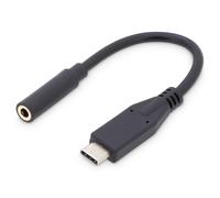 Digitus-Adapter USB-C su jack pluri-24 perno USB-C può essere mini plugs stereo jack plugs femmina 20 cm nero