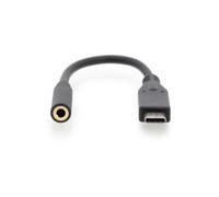 ADATTATORE AUDIO USB TIPO-C / JACK 3.5mm M/F, 0.2 MT COLORE NERO NEW