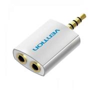 Adattatore audio Vention BDAW0 da 3,5 mm Jack maschio a 2x 3,5 mm Jack femmina Alluminio bianco