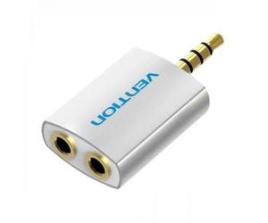 Adattatore audio Vention BDAW0 da 3,5 mm Jack maschio a 2x 3,5 mm Jack femmina Alluminio bianco