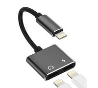 Adattatore Auricolare iPhone(2in1)lightning Jack Caricabatterie Doppia Presa Cavo Certificato Apple MFI Accessorio Auto Audio Cuffie AUX Ricarica Adattatore Cavo per 14 13 12 11 Pro Max 7 8 Plus X Xs