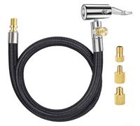 Adattatore autobloccante per gonfiaggio pneumatici con monitor digitale, funzione Quick Connect e adatto per valvole automobilistiche e ciclismo (50 cm)