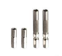 Adattatore bit per cacciaviti elettrici, confezione da 4 adattatori di conversione con codolo esagonale da 25 mm/50 mm, da 6,35 mm a 4 mm, blocco magnetico, acciaio al carbonio temprato, per uso