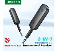 Adattatore Bluetooth 5.0 2 in 1 UGREEN, trasmettitore e ricevitore Bluetooth, adattatore senza fili da 3,5 mm a bassa latenza per TV e sistema audio domestico Tagli UnicaABS