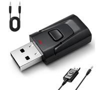 Adattatore Bluetooth USB 5.0 2 in 1 trasmettitore Bluetooth, ricevitore audio stereo senza fili con jack da 3,5 mm per TV, PC, auto, altoparlanti, cuffie, vivavoce, senza latenza