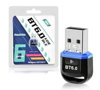 Adattatore Bluetooth USB 6.0,Chip Intelligente,Bassa Latenza,Plug Play Dongle Bluetooth, Compatibile con Windows 11/10/8.1/7,Audio Surround,Collega Fino a Sette Dispositivi Contemporaneamente