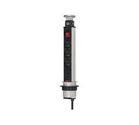 Brennenstuhl - Tower Power, ciabatta con prese multiple, retrattile, grigio, 1396201013, 230V