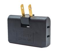 Adattatore CA girevole a 2 poli, convertitore di presa a muro da 2500 W per interni/viaggi, prolunga piatta a 3 vie - Compatibile con prese