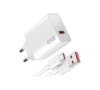 Adattatore CA - SENZA MARCA - 45W - Cavo USB-C da 1 m 6A - Ricarica rapida e trasferimento dati - Bianco