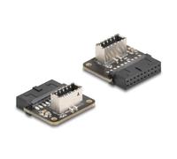 Adattatore Cambia Genere DeLock 67239 USB 19 pin Type-E Nero Acciaio Angolato