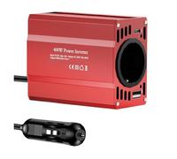 Adattatore Caricabatterie Auto Rapido Dual Convertitore portatile di tensione da 400 W per auto con inverter a onda modificata 12 V CC a 220 CA 50 Hz, tipo C, USB e prese UE(400W50HZ-red)