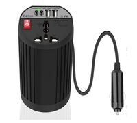 Adattatore Caricabatterie Auto Rapido Dual Inverter per auto 200W di picco 400W 12V a 220V 110V Convertitore da CC a CA Trasformatore USB intelligente Ricarica rapida Tipo C per(110V - Universal)