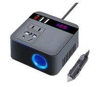 Adattatore Caricabatterie Auto Rapido Dual Inverter per auto da 150 W, DC12 V/24 V a AC110 V/220, con display, convertitore automatico a ricarica rapida prese per, camion e viaggi