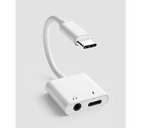 Adattatore caricabatterie cuffie USB C a 3,5 mm, tipo C, jack auricolari, dongle AUX, cavo di ricarica rapida audio compatibile per Samsung per iPhone 15 Pro Max Plus, per iPad 10, Air 4/5, Mini