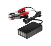 Adattatore caricabatterie da auto USB portatile a 4 porte, convertitore di potenza da 12V/24V a 5V CC con morsetti per batteria per sma