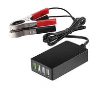 Adattatore caricabatterie portatile da CC a 5 V con 4 porte USB e morsetti per batteria, convertitore di potenza 12 V/24 V per smartpho