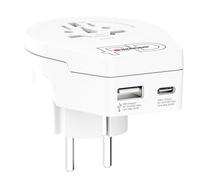Adattatore Caricatore Viaggio USB 18W e USB-C 20W Power Delivery Mondo a Europa