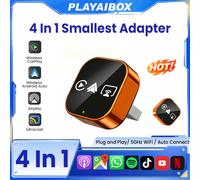 Adattatore Carplay 4in1 2026 Nuovo Aggiornamento Wireless Android Auto Mirror Link Smart MiNi AI Box USB Plug and Play Connessione Automatica WiFi