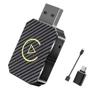 Adattatore Carplay Wireless, 2 in 1 Carplay Wireless Adapter, Mini Car Play per Auto Supporta iOS 10+, Compatibile con le Auto con CarPlay, USB C/A, Plug & Play