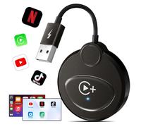 Adattatore CarPlay Wireless con YouTube, Netflix e Tiktok per iPhone, Dongle per CarPlay Cablato in Fabbrica a Wireless, Connessione Automatica per Auto Successive al 2016