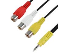 Adattatore cavo audio/video da 3,5 mm TRRS a 3 RCA femmina per lettore DVD, videoregistratore, console gioco retro, TV, Samsung AV, unità testa auto