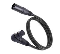 Adattatore Cavo Prolunga per Microfono XLR Ad Angolo di 90°, Connettore XLR Femmina a Maschio Ad Angolo Retto, Compatibile con Luci da Palco, Console di Missaggio (1,8 m/5,9 piedi)